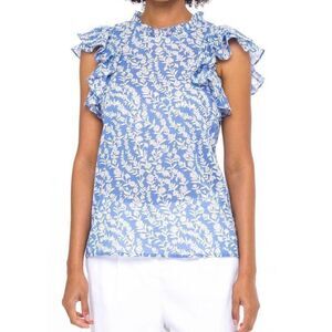NWT Banjanan klara blouse in marina, Sm $178 A45